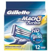 Gillette mach-3 Turbo HD (12) сменные картриджи в упаковке