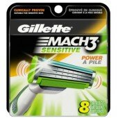 Gillette Mach 3 Sensitive (8) сменные картриджи в упаковке